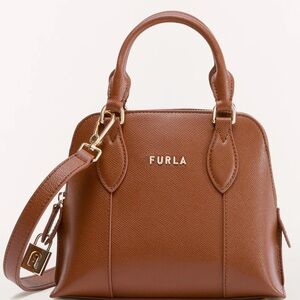 FURLA VITTORIA DOME S bag purse NWT brown